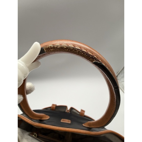 Dooney Bourke Large Black Leather With Cognac Trim Shoulder bag - Picture 10 of 16